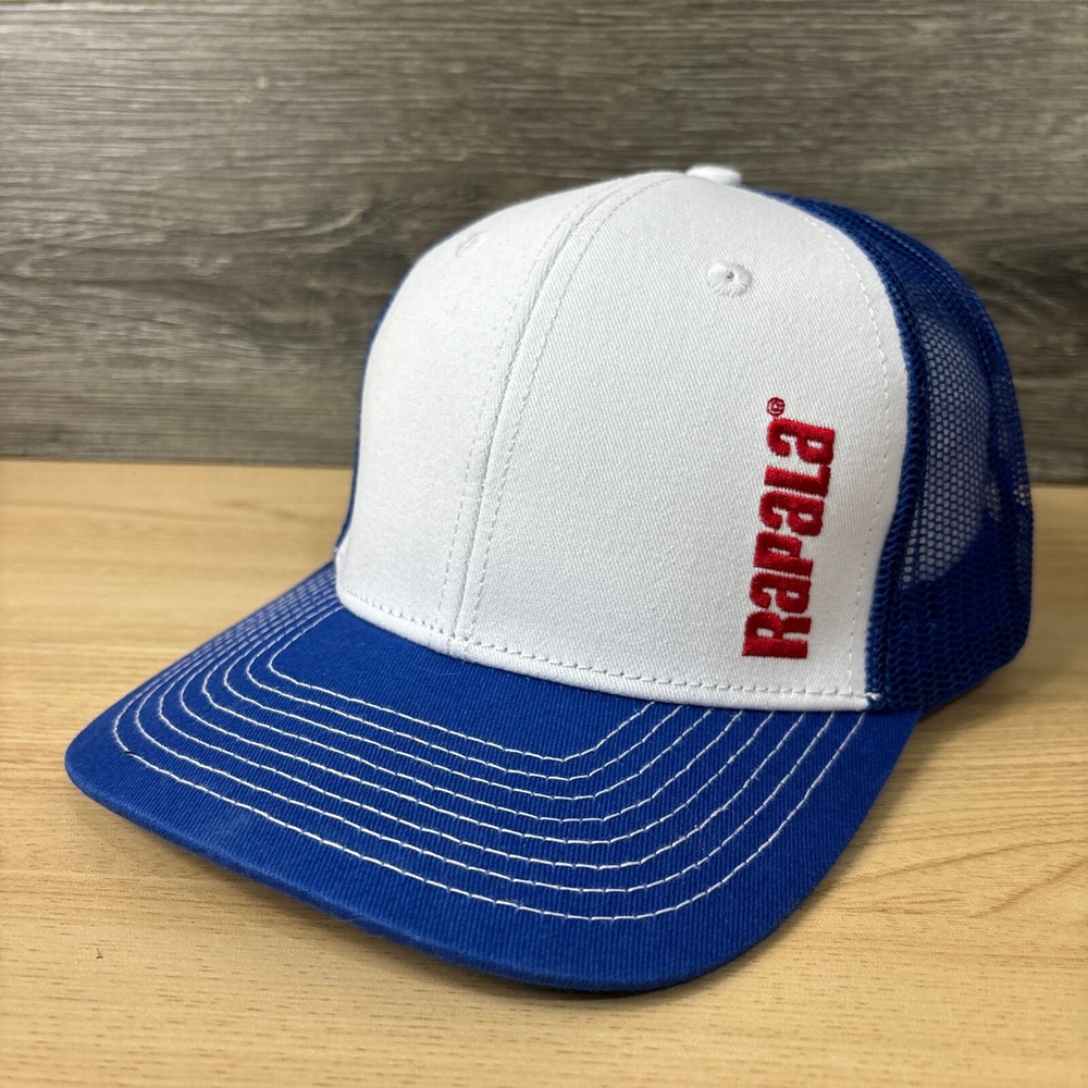 Rapala Hat Cap Snap Back White Blue Fish Fishing Outdoors Adjustable
